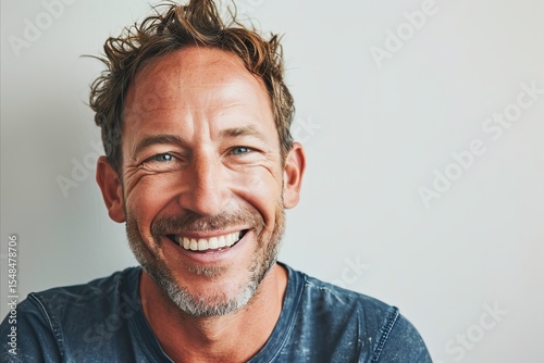 Portrait of a handsome middle-aged man smiling at the camera
