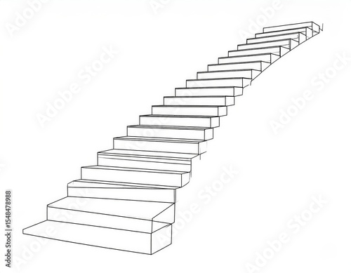 Abstract Stairway Illustration In Monochrome