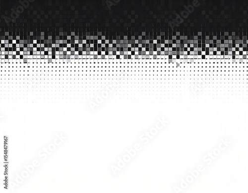 Abstract Black And White Pixelated Gradient Background