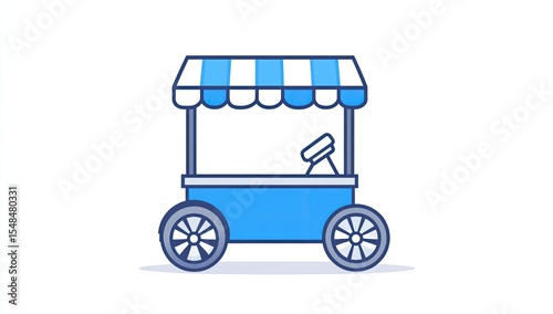 Simple blue food stand illustration
