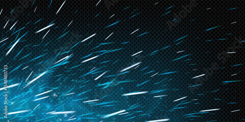 Blue flame and smoke wallpaper with abstract neon glow and icy sparks. Vector texture blends magic particles, heat, and fog. Dark background with flying embers, bokeh, and glowing energy.