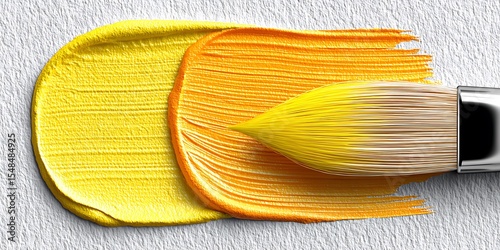 Yellow and orange paint strokes on paper