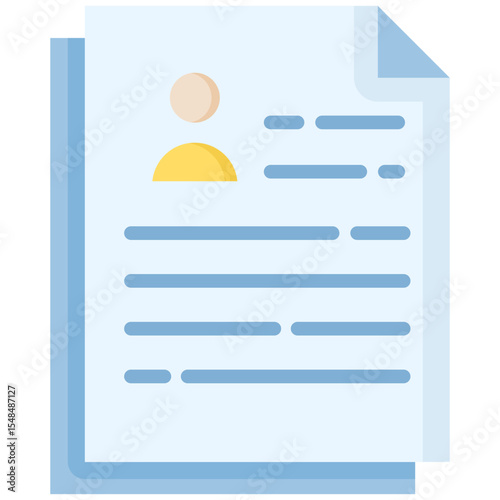 Personal information flat color icon. Simple vector icon design in flat color style. Editable vector format