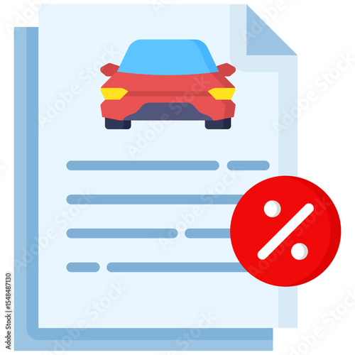 Car loan flat color icon. Simple vector icon design in flat color style. Editable vector format