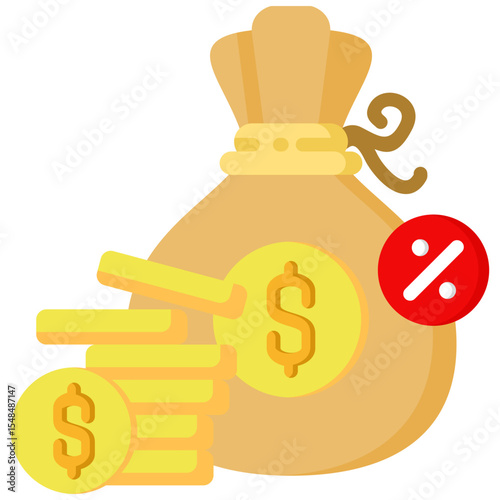 Money flat color icon. Simple vector icon design in flat color style. Editable vector format