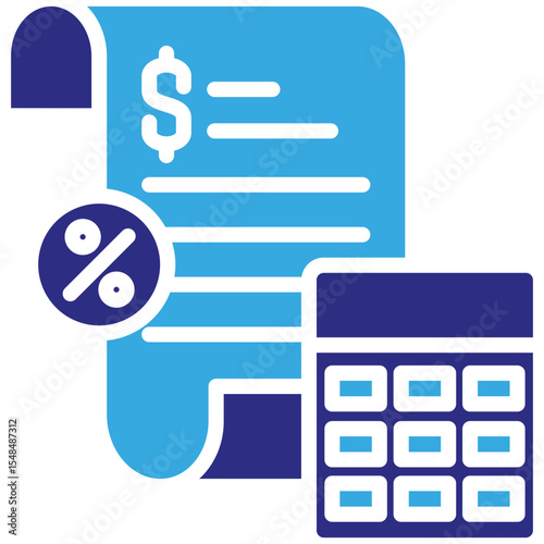 Accounting solid dual color icon. Simple vector icon design in solid color style. Editable vector format