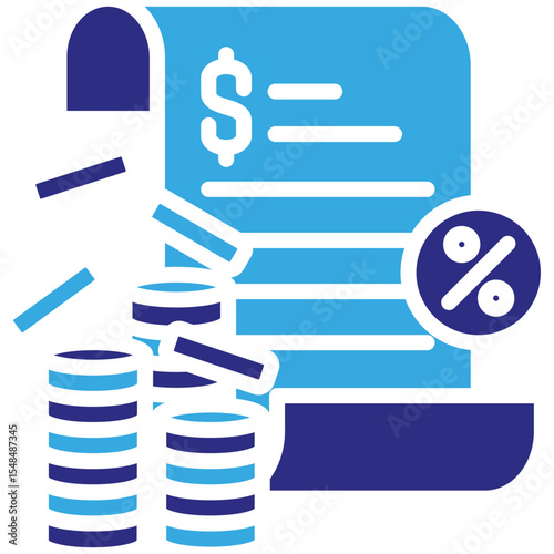 Income solid dual color icon. Simple vector icon design in solid color style. Editable vector format
