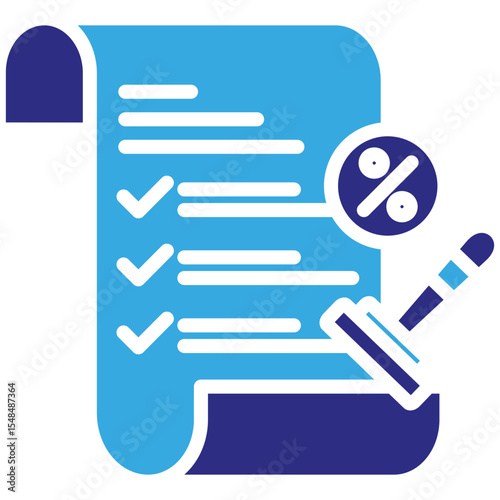 Taxes solid dual color icon. Simple vector icon design in solid color style. Editable vector format