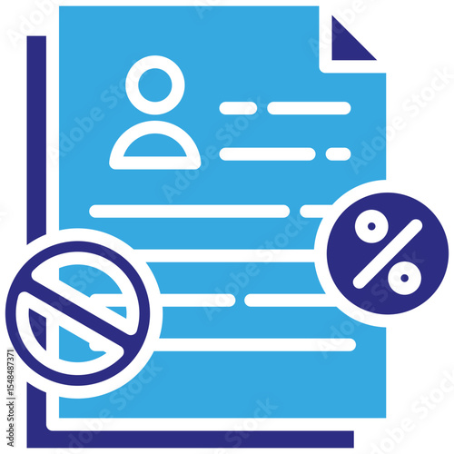 Tax free solid dual color icon. Simple vector icon design in solid color style. Editable vector format