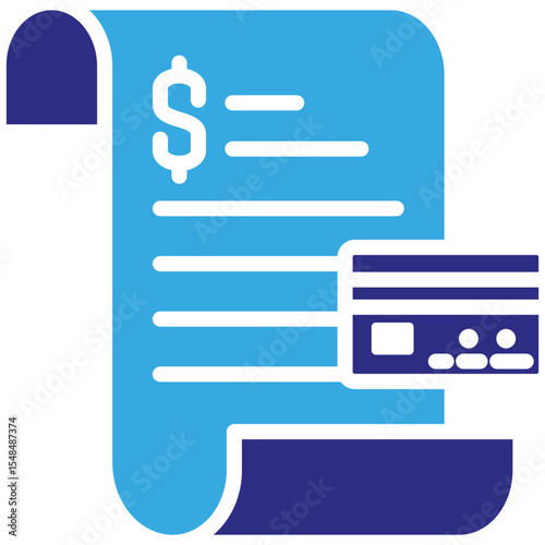 Invoice solid dual color icon. Simple vector icon design in solid color style. Editable vector format