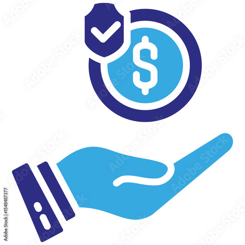Money solid dual color icon. Simple vector icon design in solid color style. Editable vector format