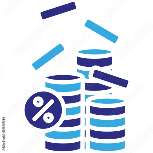 Taxes solid dual color icon. Simple vector icon design in solid color style. Editable vector format