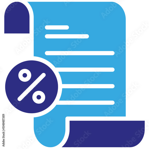 Tax solid dual color icon. Simple vector icon design in solid color style. Editable vector format
