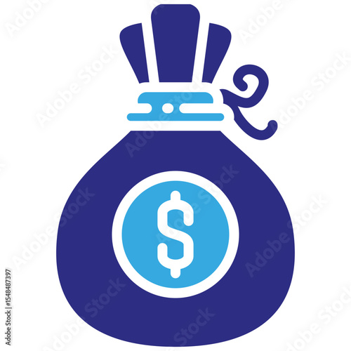Money solid dual color icon. Simple vector icon design in solid color style. Editable vector format
