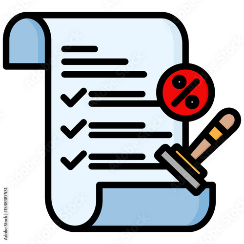 Taxes lineal color icon. Simple vector icon design in lineal color style. Editable vector format