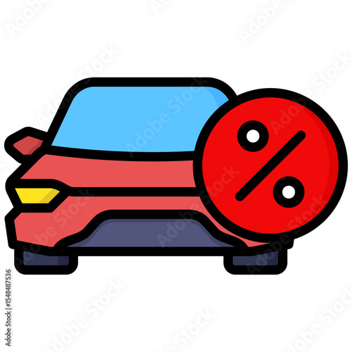 Car lineal color icon. Simple vector icon design in lineal color style. Editable vector format