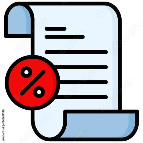 Tax lineal color icon. Simple vector icon design in lineal color style. Editable vector format