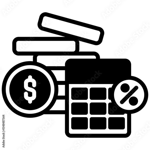 Money mixed glyph icon. Simple vector icon design in glyph style. Editable vector format