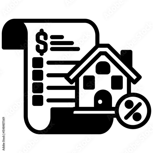Loan processing mixed glyph icon. Simple vector icon design in glyph style. Editable vector format