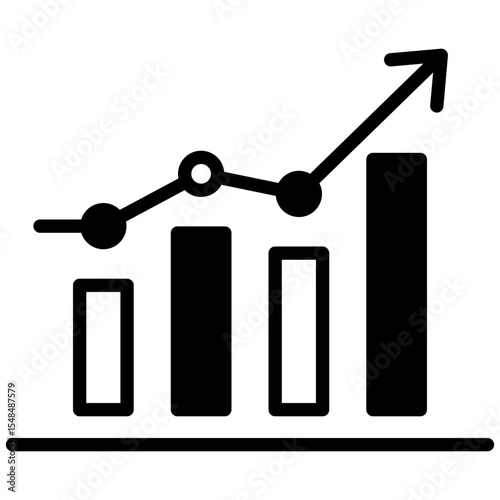 Growth mixed glyph icon. Simple vector icon design in glyph style. Editable vector format