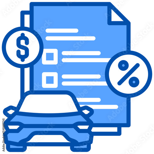Collateral blue color icon. Simple vector icon design in blue color style. Editable vector format