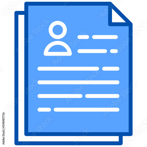 Personal information blue color icon. Simple vector icon design in blue color style. Editable vector format