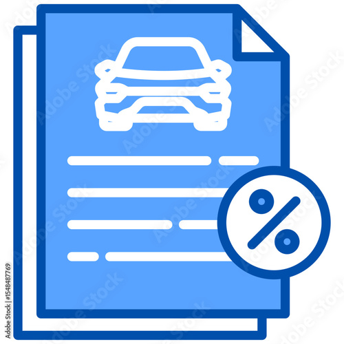 Car loan blue color icon. Simple vector icon design in blue color style. Editable vector format