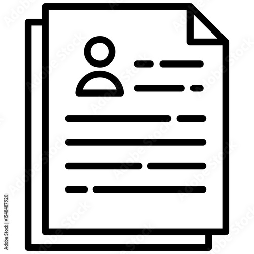Personal information outline icon. Simple vector icon design in outline style. Editable vector format