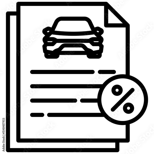 Car loan outline icon. Simple vector icon design in outline style. Editable vector format