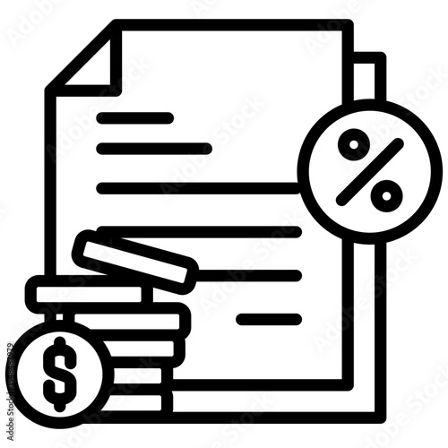 Taxes outline icon. Simple vector icon design in outline style. Editable vector format