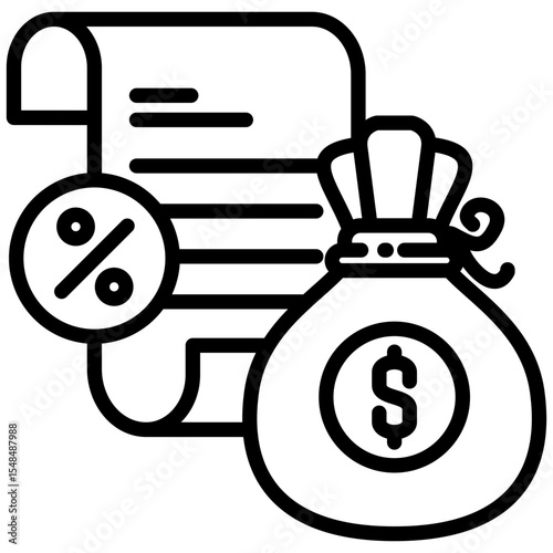 Income outline icon. Simple vector icon design in outline style. Editable vector format