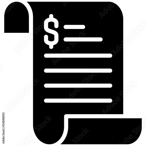 Invoice gylph icon. Simple vector icon design in gylph style. Editable vector format