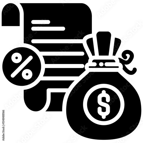 Income gylph icon. Simple vector icon design in gylph style. Editable vector format