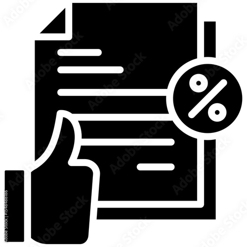 Document gylph icon. Simple vector icon design in gylph style. Editable vector format