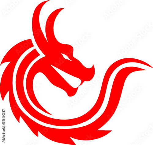 Dragon logo icons. Ancient mythical serpent symbol. Mythological beast sign. Vector illustration