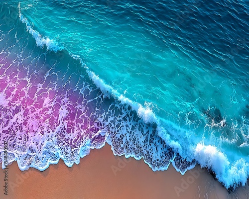 Vibrant beach waves
