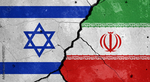 Divided Flags: A visually striking image showcases the flags of two nations, starkly divided by a deep crack, symbolizing a palpable sense of conflict and political discord.