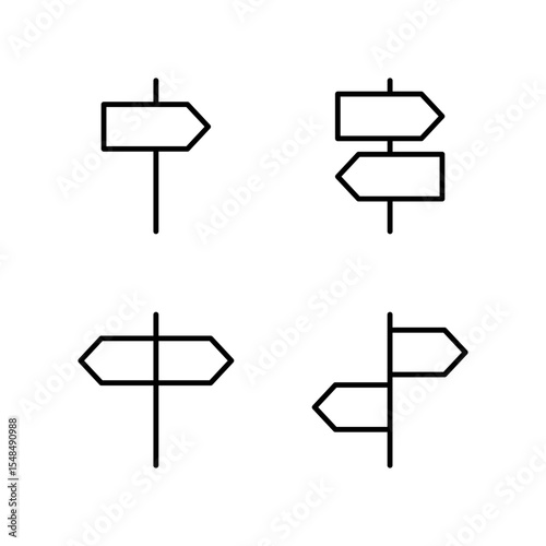 Signpost icon set. Sign icon. Location. 