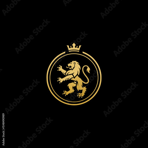 Luxury lion crest logo for finance or investment firms, perfect for elite branding and premium business identity