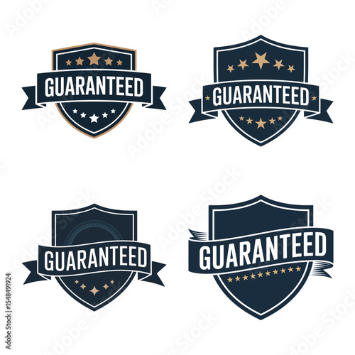 Four vintage guaranteed shield badges set
