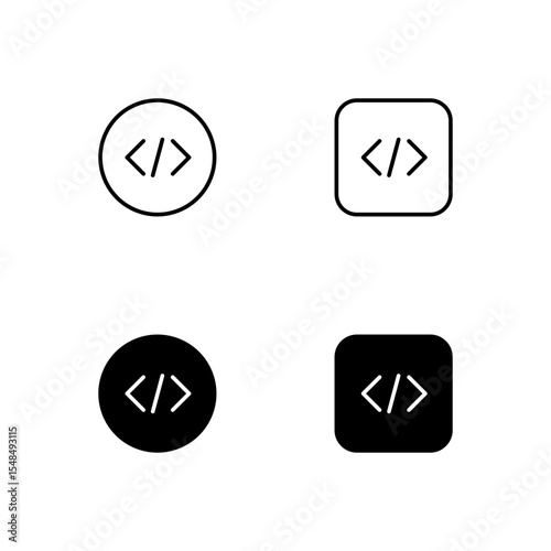 Coding icon set. Code Programming icon.