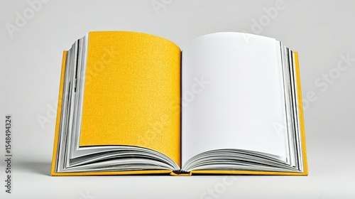 Open book with blank pages.