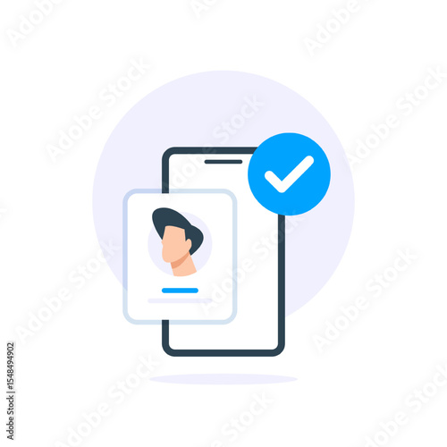 mobile app account registered successfully, login success via smartphone concept