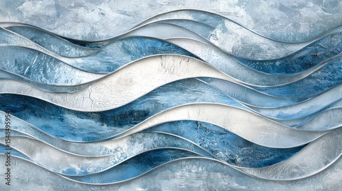 Abstract blue and white wave design