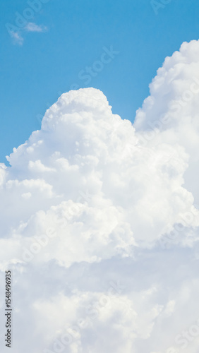 Fluffy Clouds Under Blue Sky