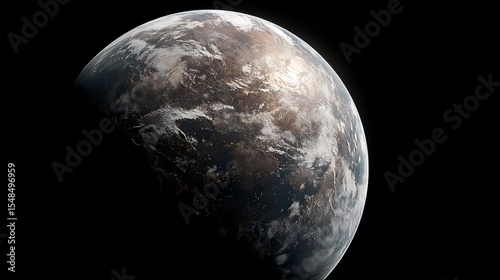 Earth View From Space in Darkness