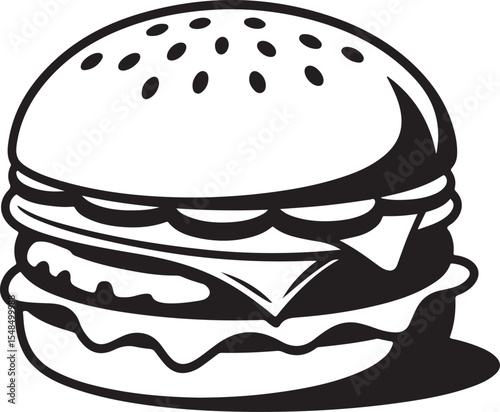 Delicious Double Cheeseburger Illustration  A Classic Fast Food Graphic
