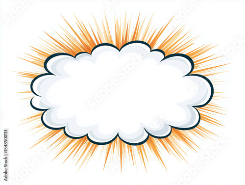 Cloud emblem with colorful rays in the background, ideal for creative projects and designs