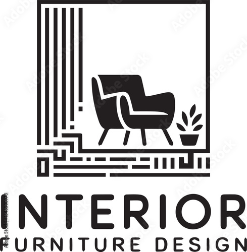 Modern Interior Furniture Design Elegant Armchair and Plant Decor