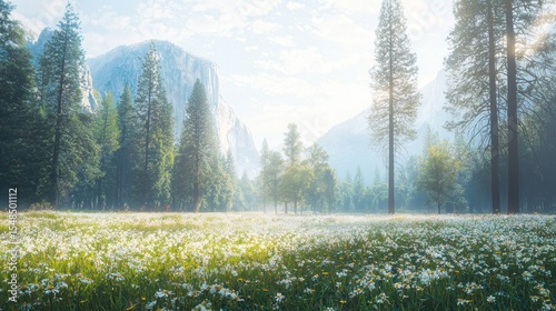 Floral meadow mountain view